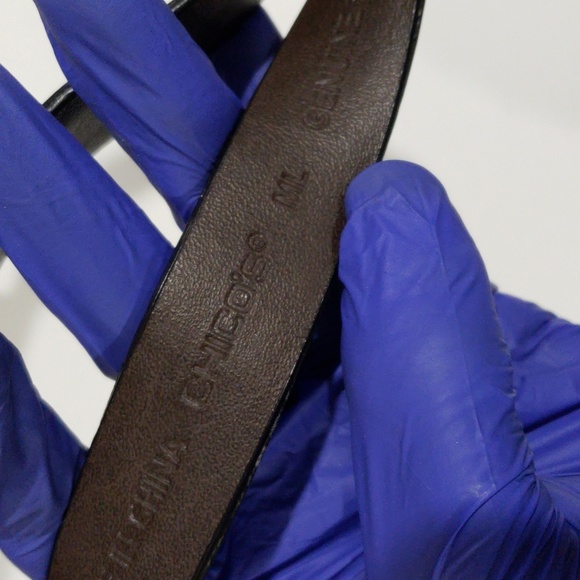 Chico's Brown Leather Belt w/ Gold & Multi-Stone Buckle  Stylish Women's Fashion - Picture 5 of 8